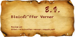 Bleicöffer Verner névjegykártya